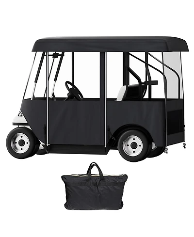 Sugift Polyester Golf Cart Driving Enclosure Cover for 4-Seat Carts