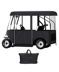 Sugift Polyester Golf Cart Driving Enclosure Cover for 4-Seat Carts