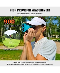 Sugift 900 Yards Laser Golf Rangefinder 6X Magnification with Magnet Mount Flag Lock Slope Batteries