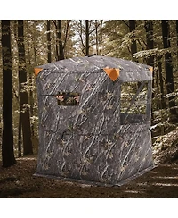 Sugift 2-3 Person Thermal Hunting Blind with Tri-Leg Chair Carrying Bag Silent Zipper Door and Window