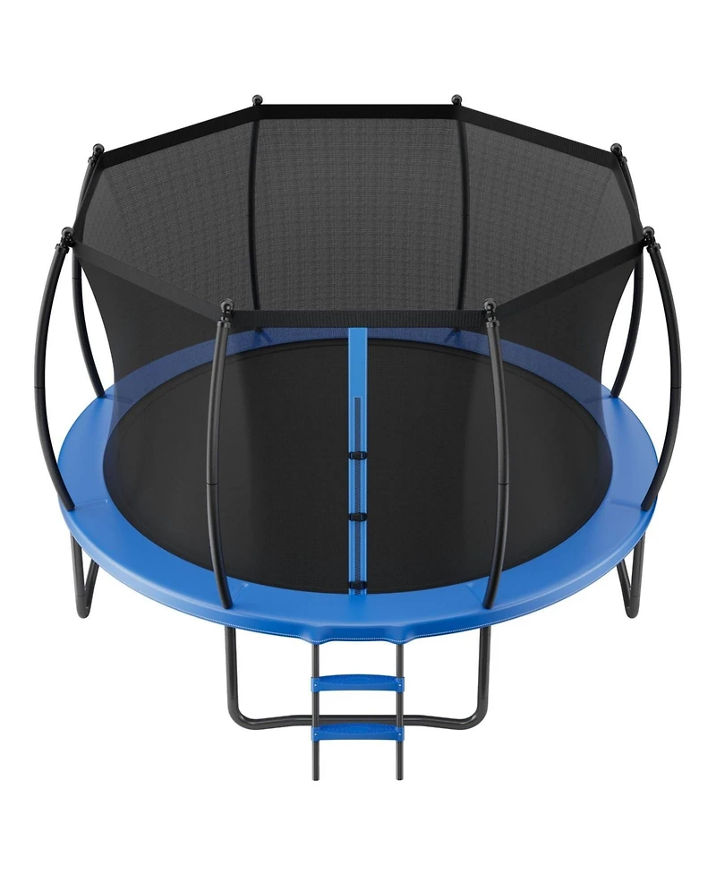 Sugift Recreational Trampoline With Enclosure Net Thickened Pad Astm Approved Max 400 lbs