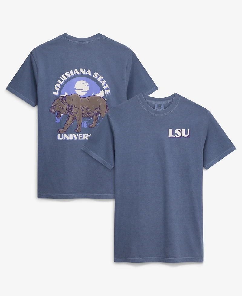 Image One Men's Navy Lsu Tigers Comfort Colors Team Statue T-Shirt