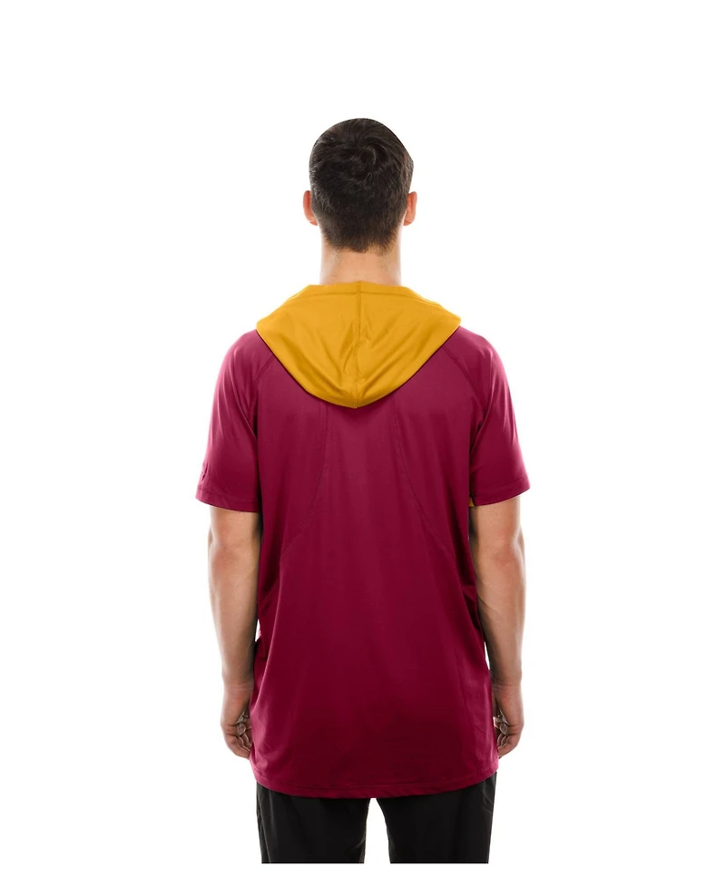 New Era Men's Scarlet Washington Commanders Combine Authentic Hooded Raglan Short-Sleeve T-Shirt