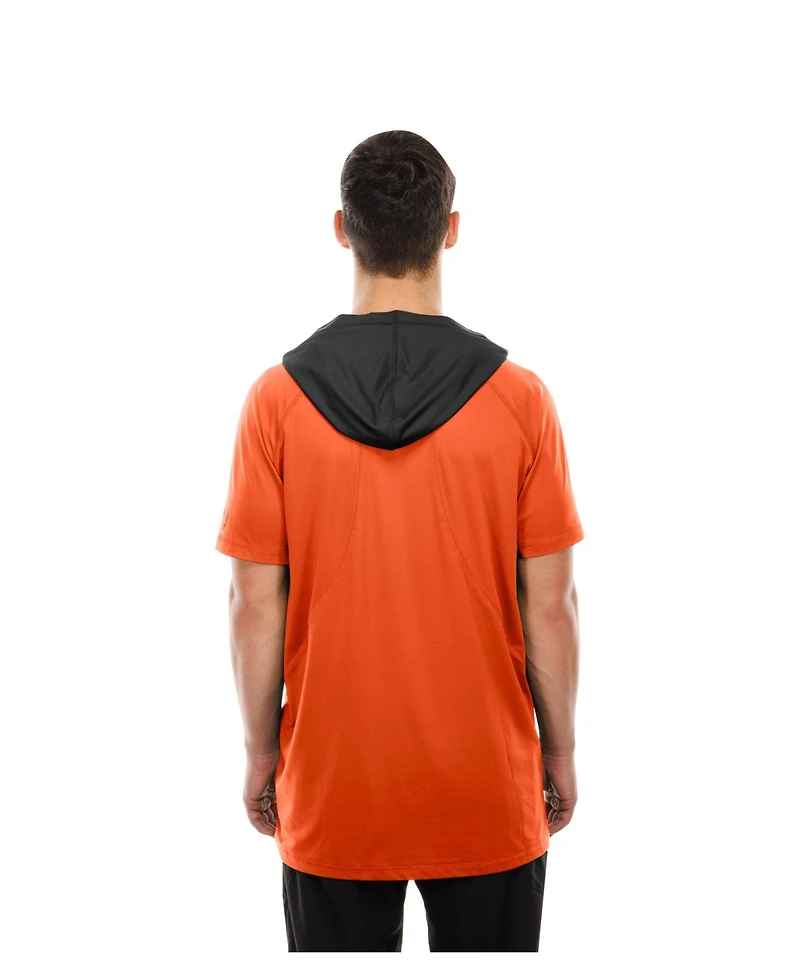 New Era Men's Orange Cincinnati Bengals Combine Authentic Hooded Raglan Short-Sleeve T-Shirt