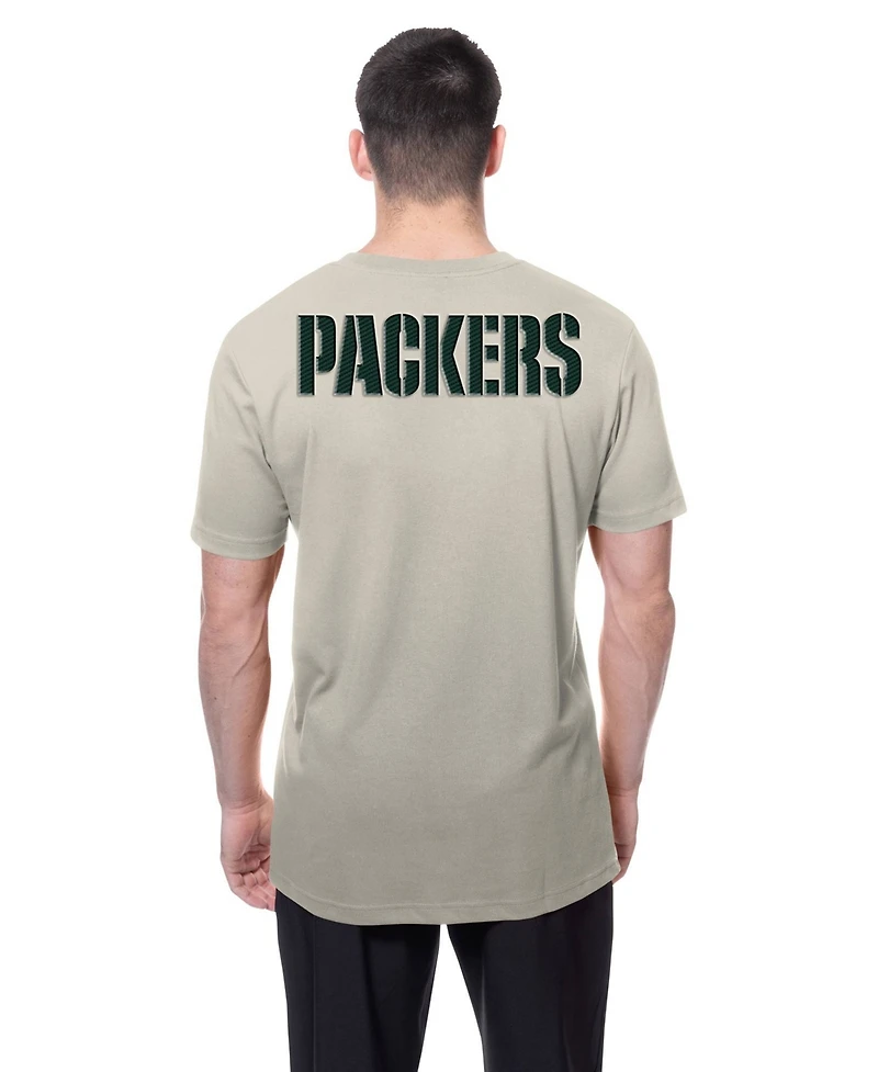 New Era Men's Light Beige Green Bay Packers Multi Patch T-Shirt