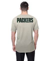 New Era Men's Light Beige Green Bay Packers Multi Patch T-Shirt