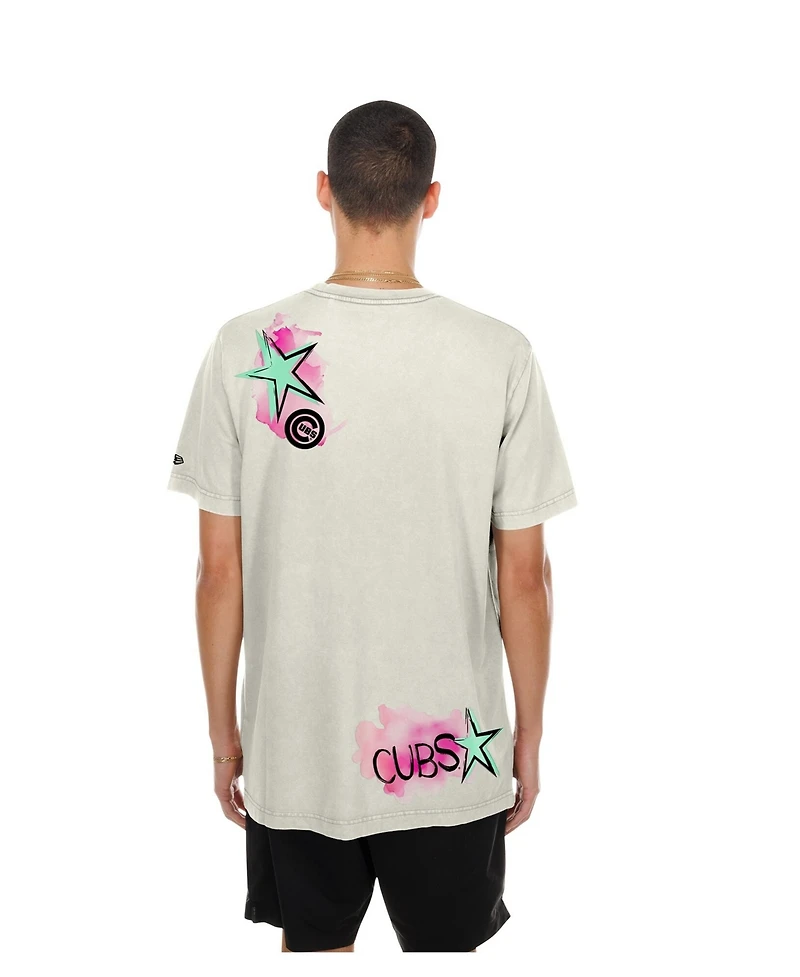 New Era Men's Cream Chicago Cubs Lifestyle Punk Core T-Shirt