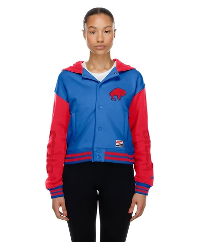 New Era Women's Buffalo Bills Throwback Hooded Full-Snap Cotton-Blend Jacket