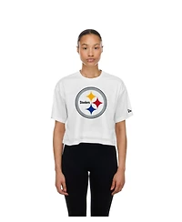 New Era Women's Pittsburgh Steelers Mesh Cropped Boxy T-Shirt