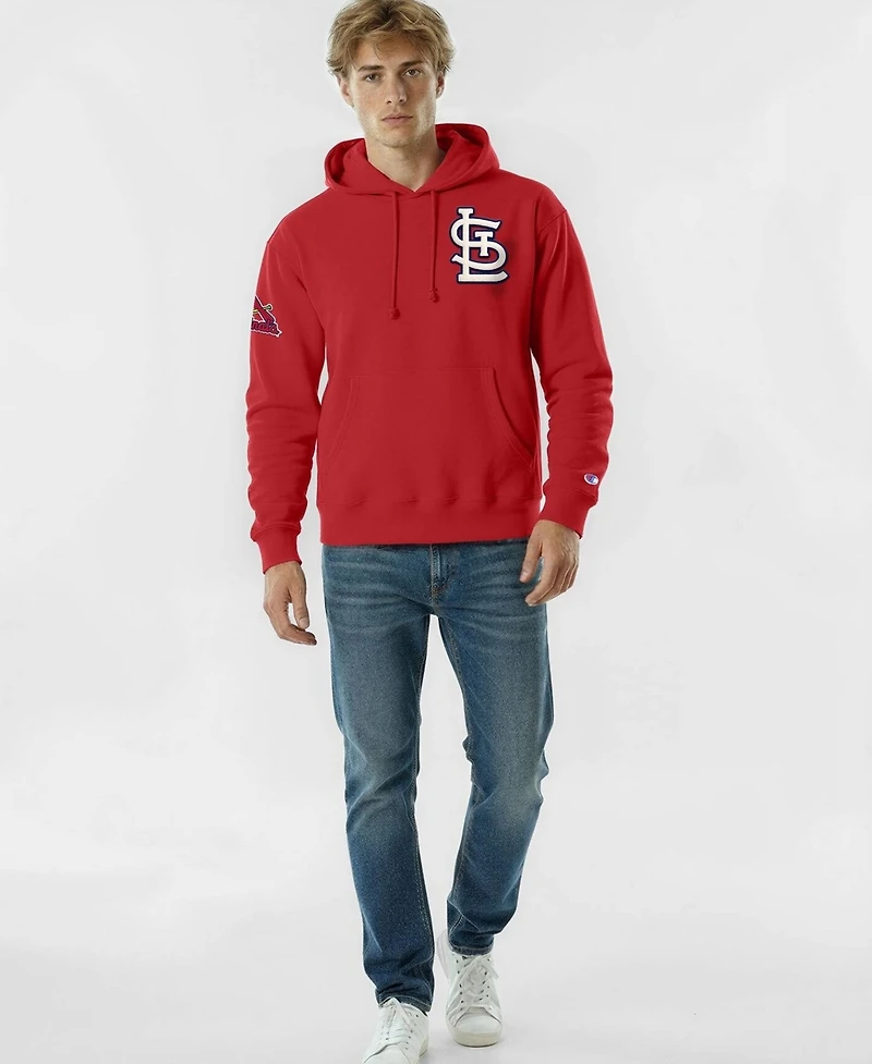 Champion Men's Red St. Louis Cardinals Reverse Weave Chenille Hoodie