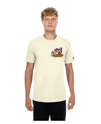 New Era Men's Natural Washington Nationals Dia de los Muertos Sugar Skull T-Shirt