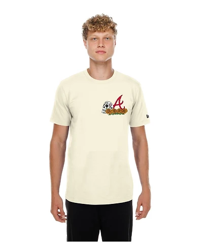 New Era Men's Natural Atlanta Braves Dia de los Muertos Sugar Skull T-Shirt