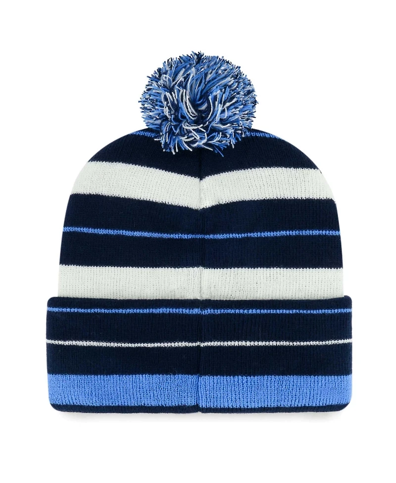'47 Brand Men's Navy Tennessee Titans Powerline Cuffed Pom with Knit Hat