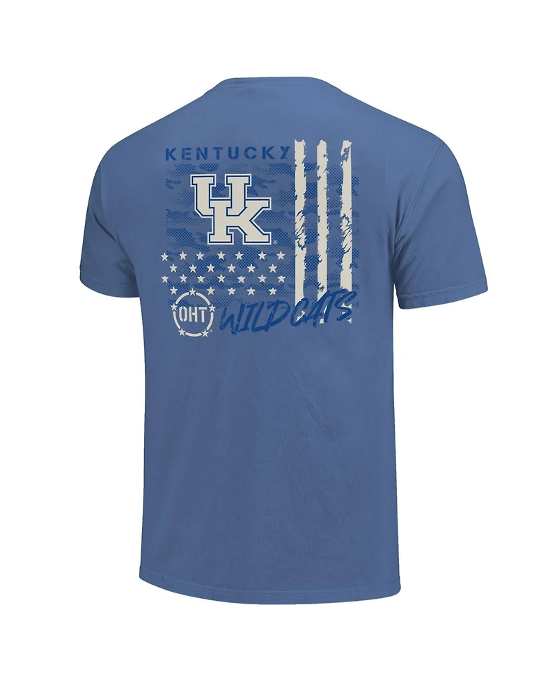 Image One Men's Royal Kentucky Wildcats Comfort Colors Oht Camo Overlay T-Shirt
