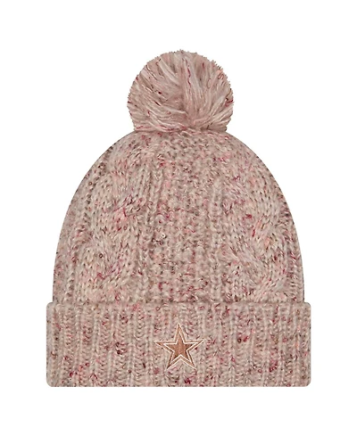 New Era Women's Stone Dallas Cowboys Trendy Tone Cuffed Pom with Knit Hat