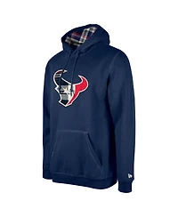 New Era Men's Navy Houston Texans 3rd Down Plaid Pullover Hoodie