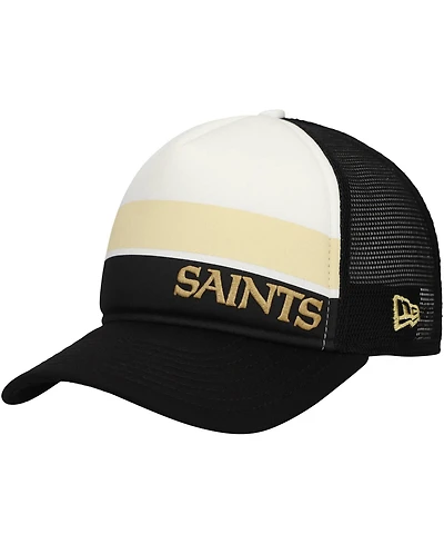 New Era Big Boys and Girls Black New Orleans Saints Sport Night Color Block 9FORTY A-Frame Trucker Adjustable Hat