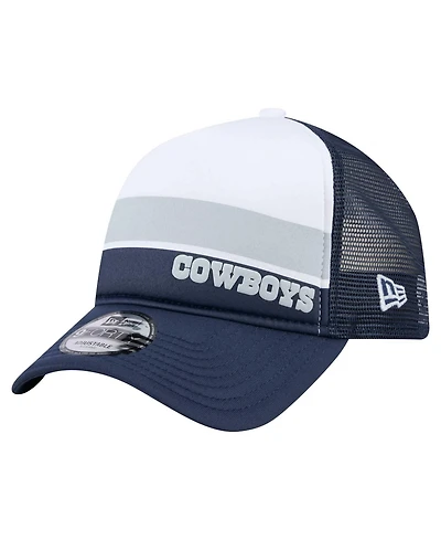New Era Preschool White/Navy Dallas Cowboys Sport Night Color Block 9FORTY A-Frame Trucker Adjustable Hat