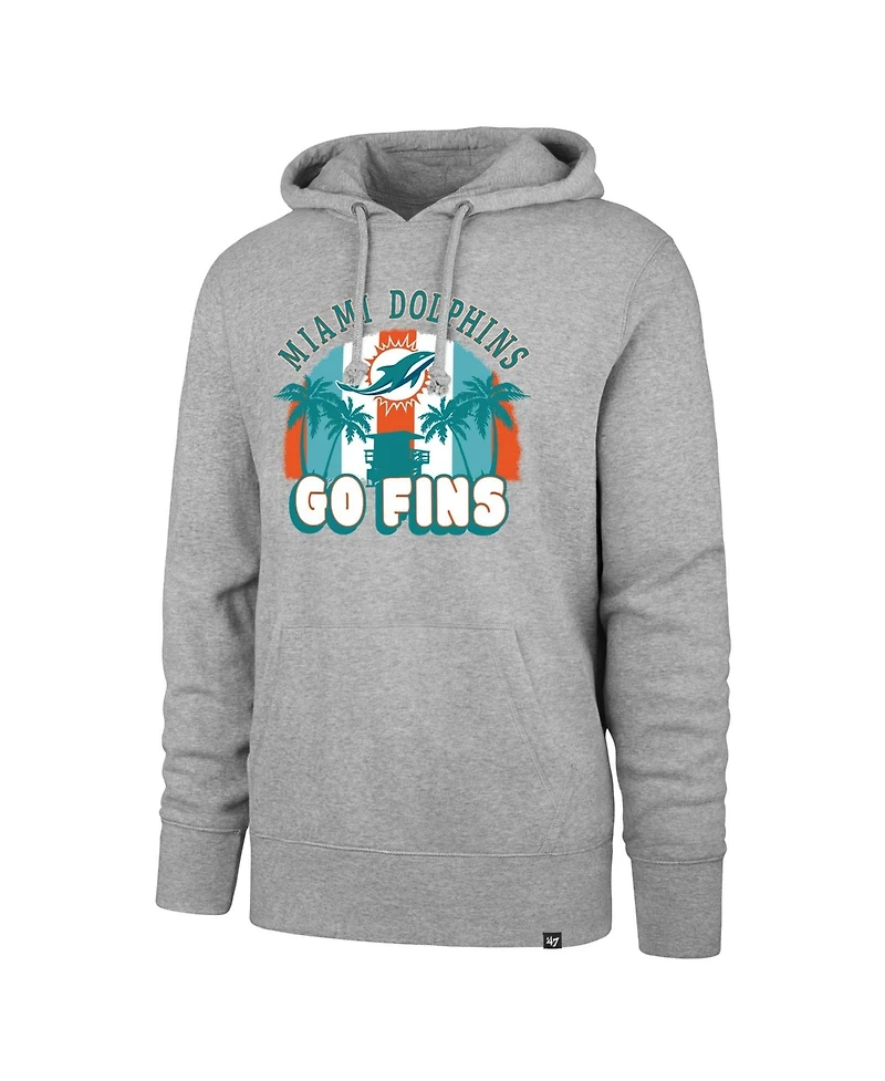 '47 Brand Men's Gray Miami Dolphins Regional Headline Pullover Hoodie