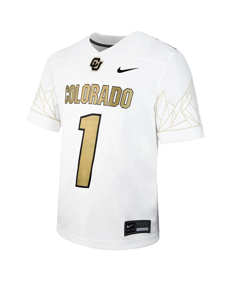 Nike Big Boys and Girls 1 White Colorado Buffaloes Alternate Football Game Jersey