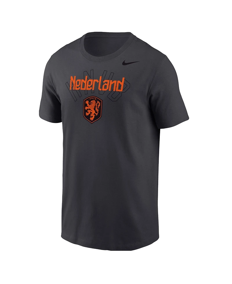 Nike Men's Charcoal Netherlands National Team Federation Wordmark T-Shirt