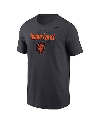 Nike Men's Charcoal Netherlands National Team Federation Wordmark T-Shirt
