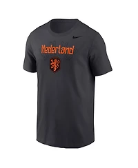 Nike Men's Charcoal Netherlands National Team Federation Wordmark T-Shirt