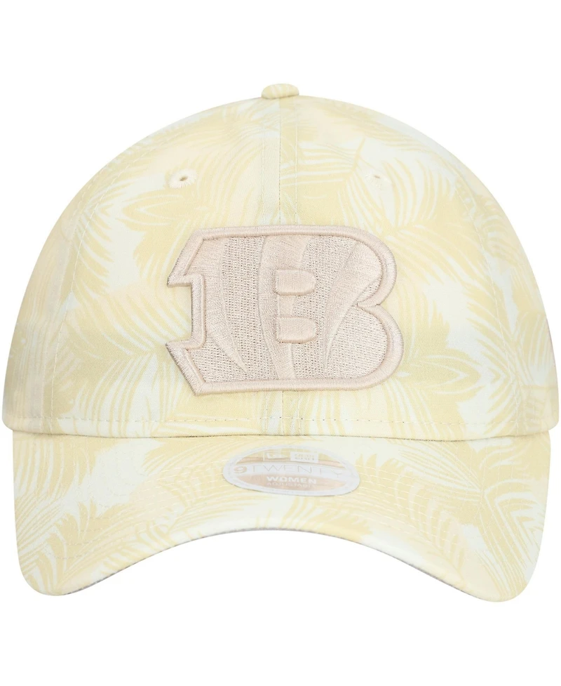 New Era Women's Cream Cincinnati Bengals Frond 9TWENTY Adjustable Hat