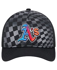 New Era Men's Black Athletics Gradient 9FORTY A-Frame M-Crown Trucker Adjustable Hat