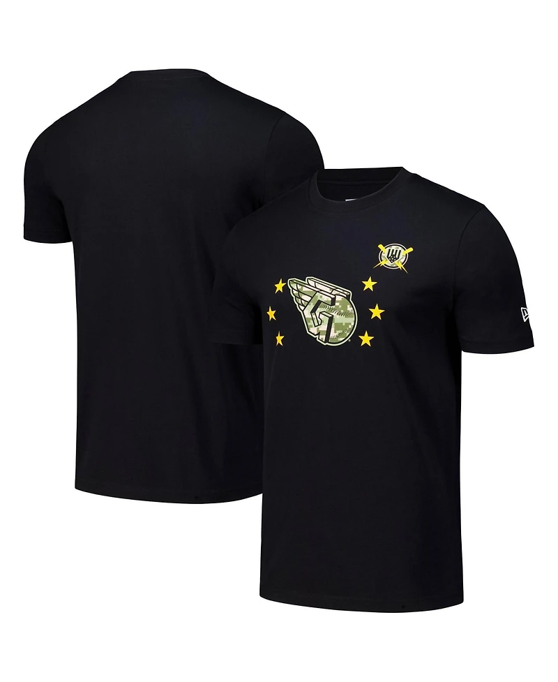 New Era Men's Black Cleveland Guardians 2024 Armed Forces Day T-Shirt