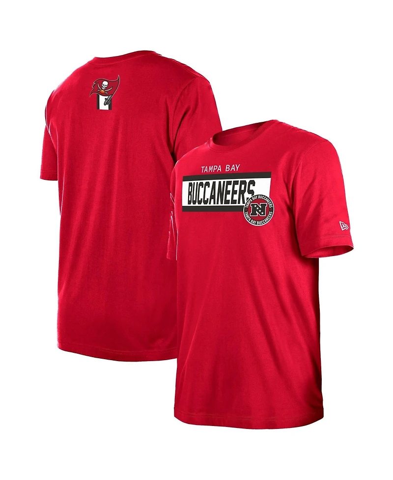 New Era Men's Red Tampa Bay Buccaneers 3rd Down High Density Print T-Shirt
