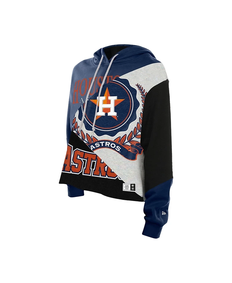 New Era Women's Houston Astros Color Block Cropped Boxy Hoodie