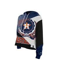 New Era Women's Houston Astros Color Block Cropped Boxy Hoodie