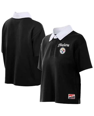 New Era Women's Pittsburgh Steelers Boxy Cropped Polo