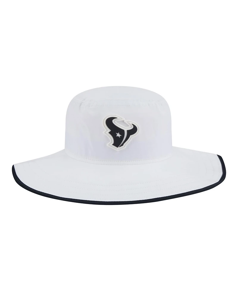 New Era Men's White Houston Texans 2025 Nfl Training Camp Panama Bucket Hat