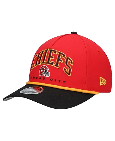 New Era Big Boys and Girls Red/Black Kansas City Chiefs Arch Coolera 9FORTY A-Frame Adjustable Hat