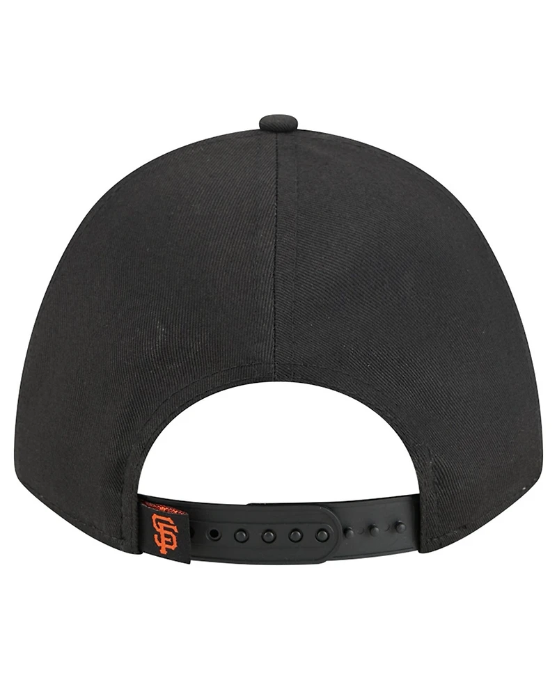 New Era Women's Black San Francisco Giants Metallic A-Frame 9FORTY Adjustable Hat