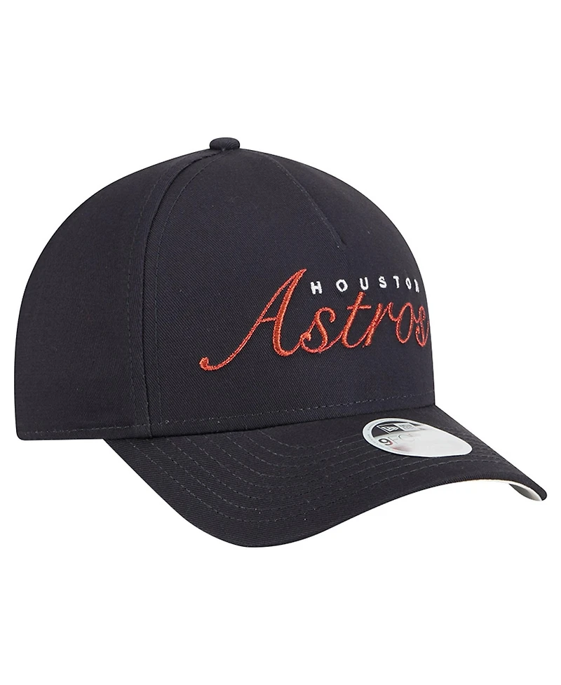 New Era Women's Navy Houston Astros Metallic A-Frame 9FORTY Adjustable Hat