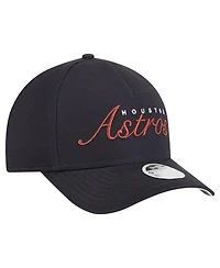 New Era Women's Navy Houston Astros Metallic A-Frame 9FORTY Adjustable Hat