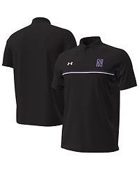 Under Armour Men's Black Northwestern Wildcats Performance Drive Chest Stripe Polo Shirt