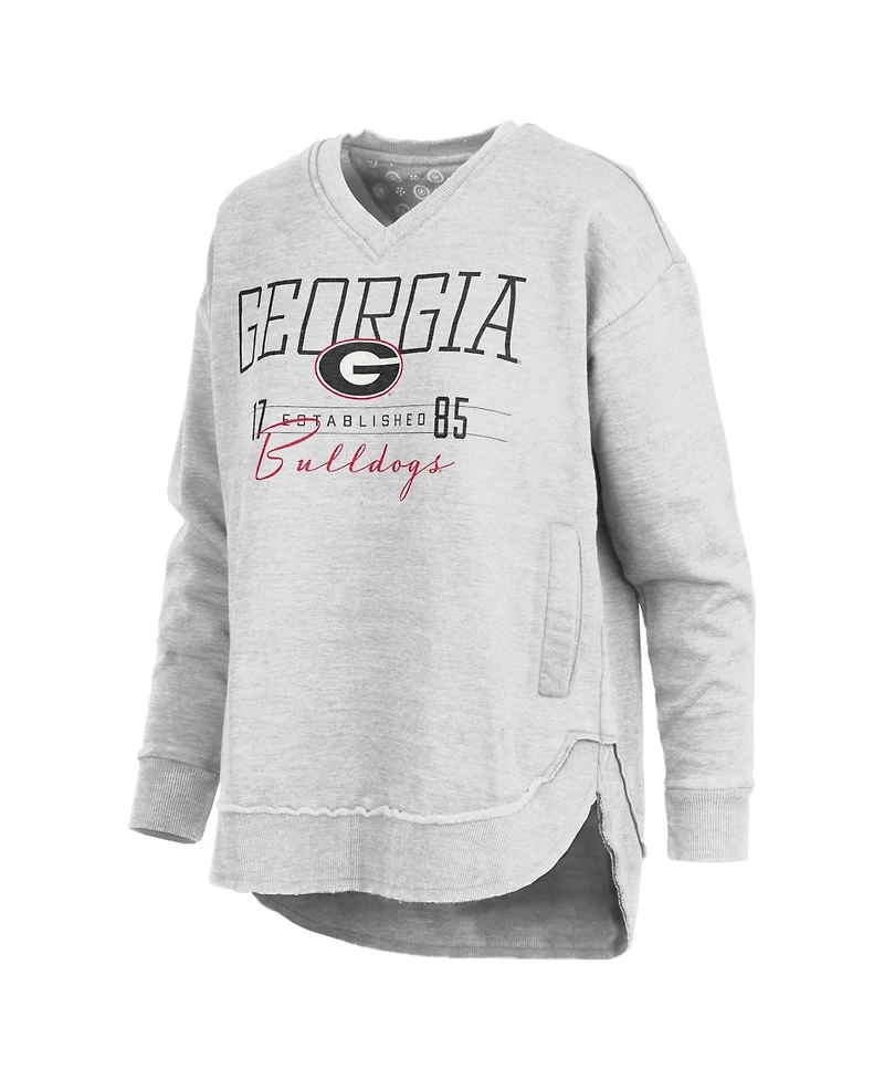 Pressbox Women's Georgia Bulldogs Marcus East Hall Poncho Graphic V-Neck Sweatshirt