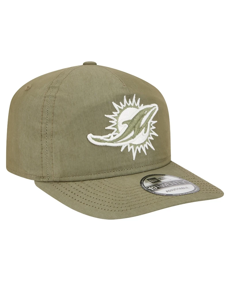 New Era Men's Olive Miami Dolphins Nylon 19TWENTY Adjustable Hat