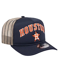 New Era Men's Navy Houston Astros Vintage Arched Foam Front 9FIFTY A-Frame Adjustable Trucker Hat