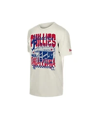 New Era Men's Cream Philadelphia Phillies Injection Lifestyle Foodie Fashion T-Shirt