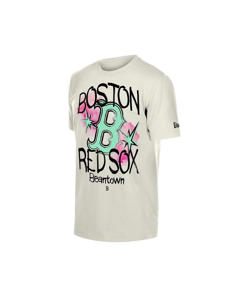 New Era Men's Cream Boston Red Sox Lifestyle Punk Core T-Shirt