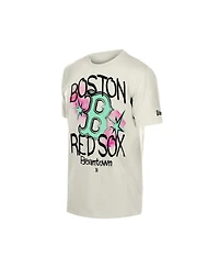 New Era Men's Cream Boston Red Sox Lifestyle Punk Core T-Shirt