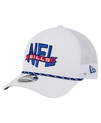 New Era Men's White Buffalo Bills Nfl 9FORTY A-Frame M-Crown Adjustable Trucker Hat