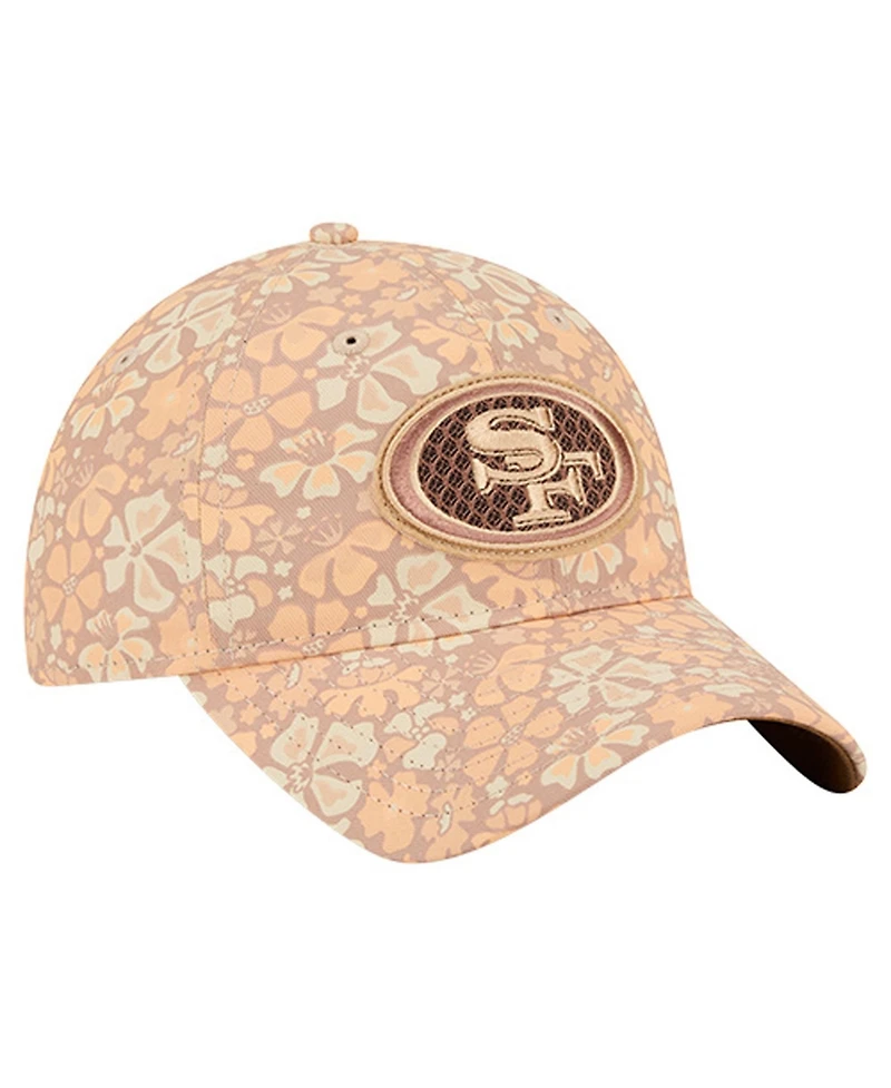 New Era Women's Tan San Francisco 49ers Floral 9TWENTY Adjustable Hat