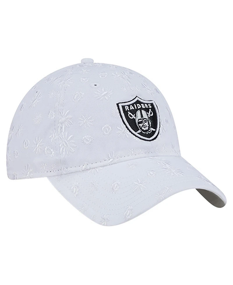 New Era Women's White Las Vegas Raiders Floral 9TWENTY Adjustable Hat