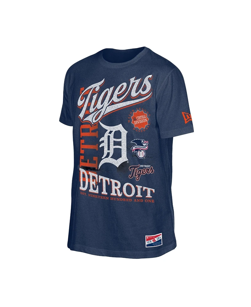 New Era Men's Navy Detroit Tigers Oversized Throwback Distressed T-Shirt